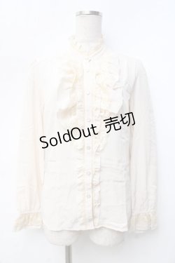 画像1: axes femme / バラ襟付きフリルブラウス  生成り Y-25-09-25-030-AX-BL-SZ-ZI