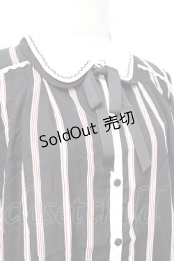 画像3: 【SALE】axes femme POETIQUE / ストライプブラウス  黒 Y-25-09-25-032-AX-BL-SZ-ZT157