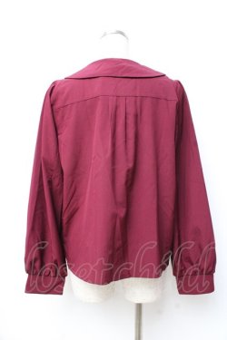 画像2: axes femme / リボン付ダブルボタンブラウス  ワイン Y-25-09-25-033-AX-BL-SZ-ZY