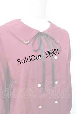 画像3: axes femme / リボン付ダブルボタンブラウス  ワイン Y-25-09-25-033-AX-BL-SZ-ZY