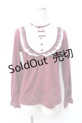 axes femme / 3つリボンブロッキングプルオーバー  ワイン Y-25-09-25-034-AX-TO-SZ-ZI