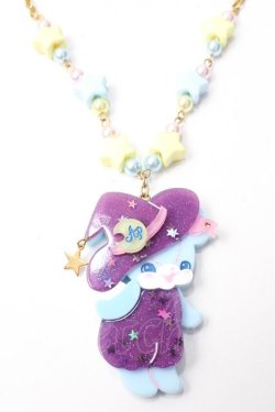 画像1: Angelic Pretty / Little Witchはにかみベアーネックレス  サックス Y-25-09-29-004-AP-AC-SZ-ZY