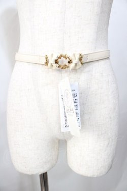 画像2: axes femme / リボンフラワーバックルベルト  生成り Y-25-09-29-047-AX-ZA-SZ-ZY