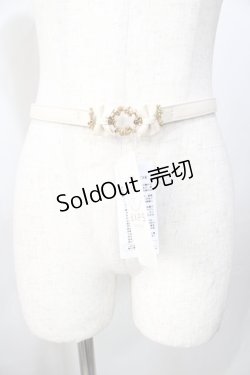 画像2: axes femme / リボンフラワーバックルベルト  生成り Y-25-09-29-047-AX-ZA-SZ-ZY