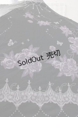 画像3: axes femme / 蝶×バラ柄晴雨兼用折傘  黒 Y-25-09-29-051-AX-ZA-SZ-ZY