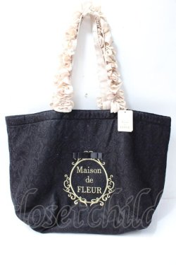 画像1: Maison de FLEUR / 名古屋タカシマヤ限定スクエアフリルトートバッグ  黒 Y-25-09-29-055-LO-BG-SZ-ZY