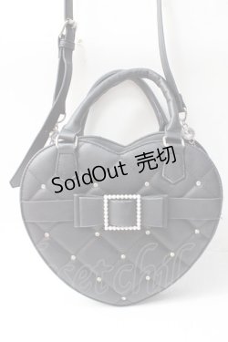 画像1: Amavel / ハートキルティングショルダーバッグ  黒 Y-25-09-29-058-CA-BG-SZ-ZY