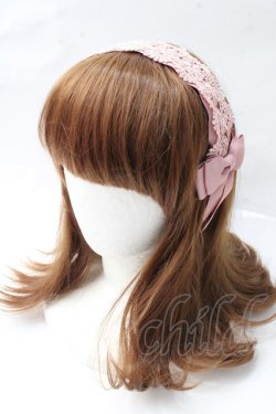 画像1: m petit by misako / TT*AMレースカチューシャ  ピンク Y-25-09-29-074-LO-AC-SZ-ZY