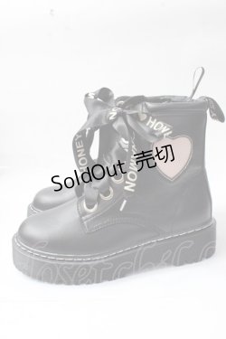 画像2: Honey Cinnamon / ハートレザーブーツ L ブラック Y-25-09-29-077-LO-SH-SZ-ZY