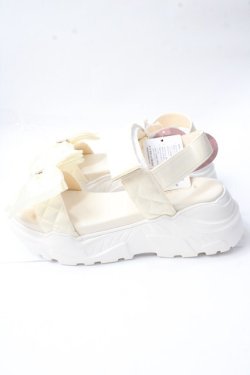 画像2: m petit by misako / AMシアーリボンサンダル M 淡白 Y-25-09-29-078-LO-SH-SZ-ZY