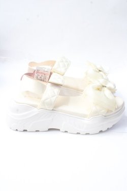 画像4: m petit by misako / AMシアーリボンサンダル M 淡白 Y-25-09-29-078-LO-SH-SZ-ZY