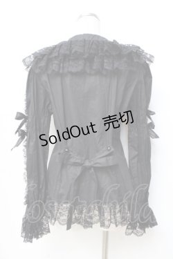 画像3: metamorphose / リボンブローチ付レースブラウス L 黒 Y-25-09-29-082-ME-BL-SZ-ZY