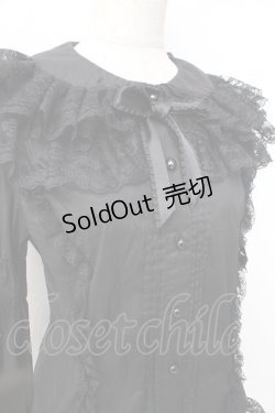 画像4: metamorphose / リボンブローチ付レースブラウス L 黒 Y-25-09-29-082-ME-BL-SZ-ZY