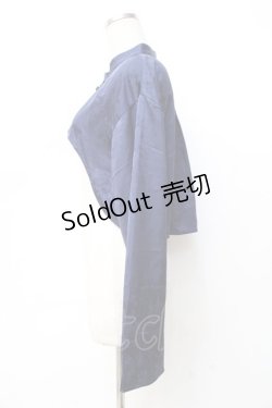 画像2: axes femme / 芍薬ジャガードチャイナボレロ  紺 Y-25-09-29-086-AX-TO-SZ-ZI