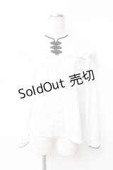 axes femme / チャイナ釦ジャカードブラウス  白 Y-25-09-29-087-AX-BL-SZ-ZI