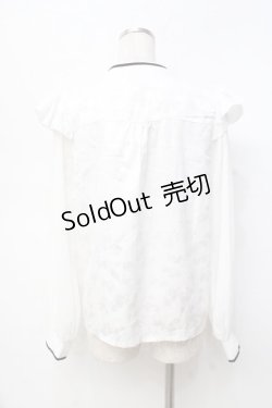 画像2: axes femme / チャイナ釦ジャカードブラウス  白 Y-25-09-29-087-AX-BL-SZ-ZI