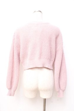 画像2: axes femme POETIQUE / ビジューボタンショートカーディガン  ピンク Y-25-09-29-088-AX-TO-SZ-ZY