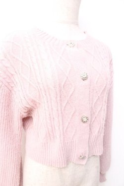 画像3: axes femme POETIQUE / ビジューボタンショートカーディガン  ピンク Y-25-09-29-088-AX-TO-SZ-ZY