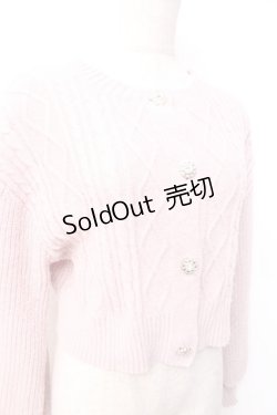 画像3: axes femme POETIQUE / ビジューボタンショートカーディガン  ピンク Y-25-09-29-088-AX-TO-SZ-ZY