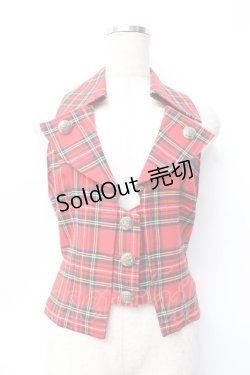 画像1: ALICE and the PIRATES / オリジナルタータンチェックベスト  赤 Y-25-09-29-089-PA-TO-SZ-ZY