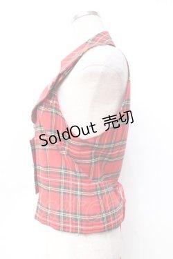 画像2: ALICE and the PIRATES / オリジナルタータンチェックベスト  赤 Y-25-09-29-089-PA-TO-SZ-ZY