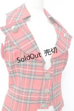 画像5: ALICE and the PIRATES / オリジナルタータンチェックベスト  赤 Y-25-09-29-089-PA-TO-SZ-ZY