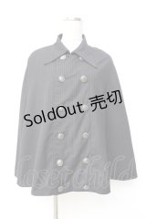 PUTUMAYO / ストライプダブルボタンケープ  黒 Y-25-09-29-091-PT-CO-SZ-ZY