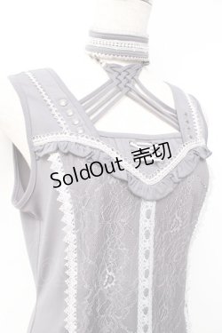 画像3: Ozz oneste / チョーカー風タンクトップ  グレー Y-25-09-29-094-OO-TO-AS-ZY