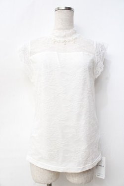 画像1: axes femme / 総レースプチスタンドプルオーバー  白 Y-25-09-29-110-AX-TO-SZ-ZY