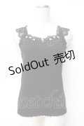 axes femme POETIQUE / パールレースデザインタンク  黒「 Y-25-09-29-111-AX-TO-SZ-ZY