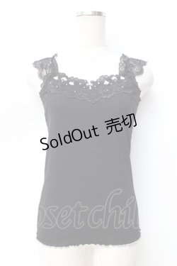 画像1: axes femme POETIQUE / パールレースデザインタンク  黒「 Y-25-09-29-111-AX-TO-SZ-ZY