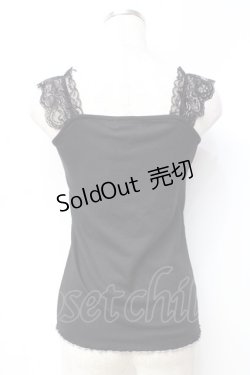 画像2: axes femme POETIQUE / パールレースデザインタンク  黒「 Y-25-09-29-111-AX-TO-SZ-ZY