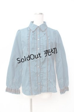 画像1: axes femme / ストライプブラウス  グリーン Y-25-09-29-112-AX-BL-SZ-ZY