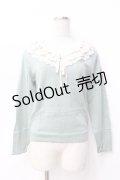 axes femme / シフォンフリルカラーニット  グリーン Y-25-09-29-114-AX-TO-SZ-ZY