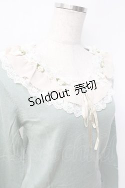 画像3: axes femme / シフォンフリルカラーニット  グリーン Y-25-09-29-114-AX-TO-SZ-ZY