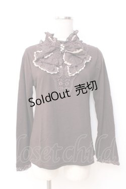 画像1: axes femme / レースビッグリボンカットソー  ブラウン Y-25-09-29-116-AX-TO-SZ-ZY