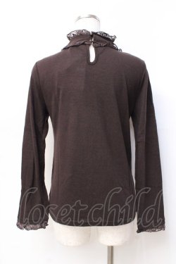 画像2: axes femme / レースビッグリボンカットソー  ブラウン Y-25-09-29-116-AX-TO-SZ-ZY