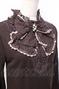 画像3: axes femme / レースビッグリボンカットソー  ブラウン Y-25-09-29-116-AX-TO-SZ-ZY