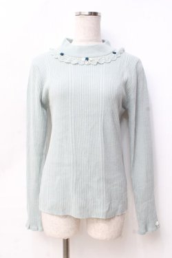 画像1: axes femme / バラボトルネックニットプルオーバー F ミント Y-25-09-29-117-AX-TO-SZ-ZY