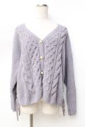 axes femme / サイドレースアップニットカーディガン M ラベンダー Y-25-09-29-118-AX-TO-SZ-ZY