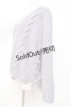 画像2: axes femme / サイドレースアップニットカーディガン M ラベンダー Y-25-09-29-118-AX-TO-SZ-ZY