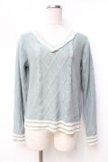axes femme / ライン入りニット  ミント Y-25-09-29-119-AX-TO-SZ-ZY