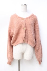 F i.n.t / リボン釦シュガーラメカーディガン F ピンクブラウン Y-25-09-29-120-CA-TO-SZ-ZY