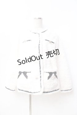 画像1: axes femme POETIQUE / リボンデザインファージャケット Ｍ 生成り Y-25-09-29-121-AX-JA-SZ-ZY