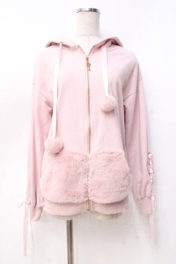 画像1: Secret Honey / うさ耳ファー裏起毛パーカー 2 ピンク Y-25-09-29-122-CA-TO-SZ-ZY