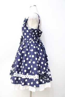 画像2: Angelic Pretty / ポルカドットジャンパースカート  紺 Y-25-09-29-126-AP-OP-SZ-ZY
