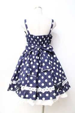 画像3: Angelic Pretty / ポルカドットジャンパースカート  紺 Y-25-09-29-126-AP-OP-SZ-ZY