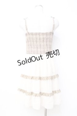 画像2: axes femme / タータンチェックフリルタックワンピース  ベージュ Y-25-09-29-129-AX-OP-SZ-ZY