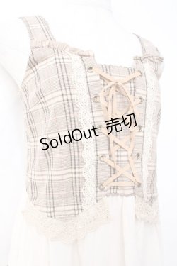 画像3: axes femme / タータンチェックフリルタックワンピース  ベージュ Y-25-09-29-129-AX-OP-SZ-ZY