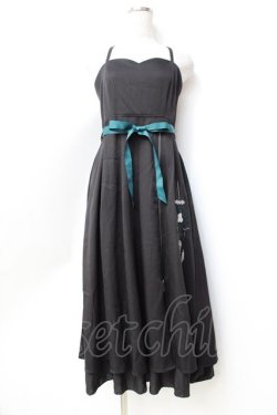 画像1: axes femme / チャイナ風刺繍キャミワンピース  黒 Y-25-09-29-133-AX-OP-SZ-ZY